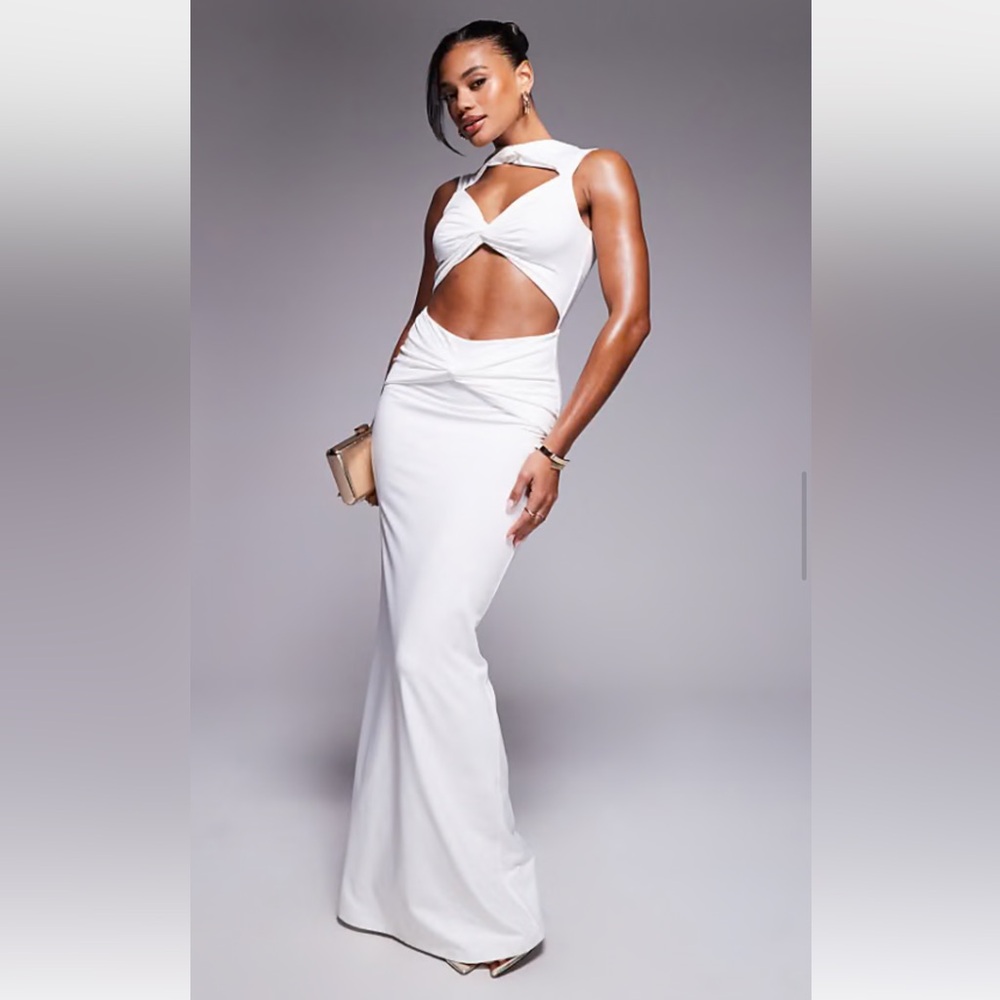 ASOS White Cutout Maxi Dress